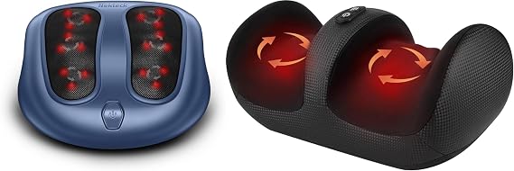 Nekteck Shiatsu Foot Massager with Heat + Shiatsu Heated Electric Kneading Foot Massager Machine for Plantar Fasciitis