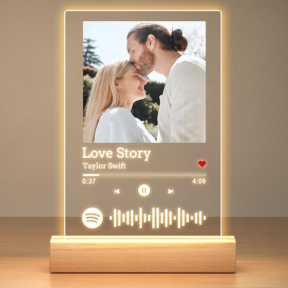Custom Spotify Plaque, Personalised Anniversary Couple Gifts for Women Men
