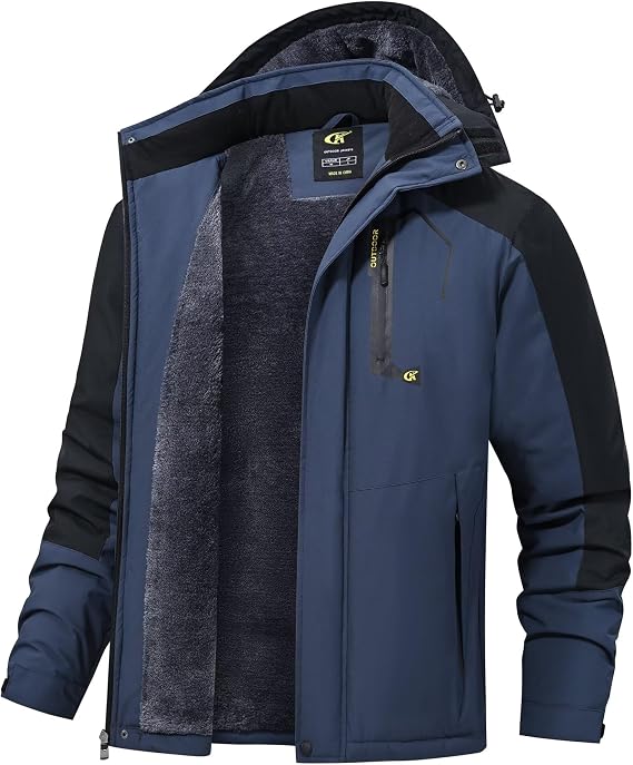 QPNGRP Mens Waterproof Ski Snowboard Jacket Winter Windproof Snow Coat