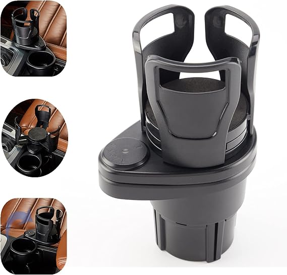 All Purpose Car Cup Holder and Organizer,2 in 1 Car Cup Holder Expander Adapter,Multifunctional Car Cup Holder with 360 Rotating Adjustable,Car Cup Holder Expander Adapter with Adjustable Base