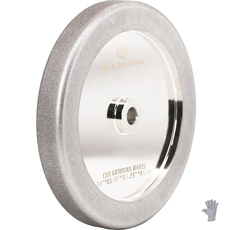 4 in 1 CBN Grinding Wheel 8" Dia x 1.25" Wide x 5/8" Arbor, 80 Grit for Sharpening Woodturning Tools & High Speed Steel Tools(80 Grit)