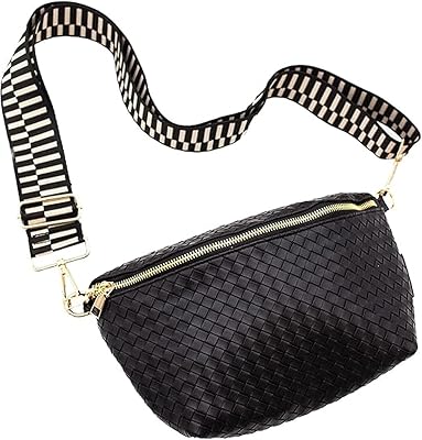 ModernChic Belt Bags for Women - Rory Oversized Crisscross Belt Bag for Women, Vegan Leather Crossbody Bag with Strap and Multiple Pockets