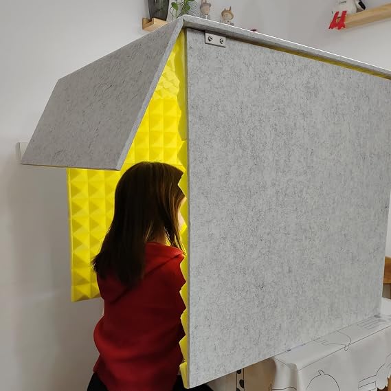 Portable Vocal Booth,isolation Booth,sound Booth,Desktop Soundproof Cover,self Made Sound Recording Vocal Booth Box,Vocal Sound Absorbing Shield,for Studio Desk,recording Booth,microphone ( Color : Ye