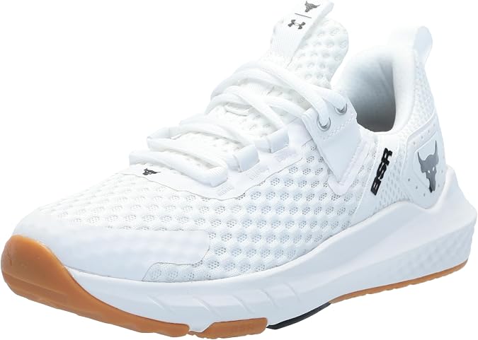 Under Armour Women's Project Rock Blood Sweat Respect 4 Sneaker, 100 White/Distant Grey/Black, 11 M US