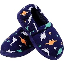 MIXIN Boys Slippers Indoor House Slippers Bedroom Dinosaur Soft Warm Boys House Shoes with Memory Foam