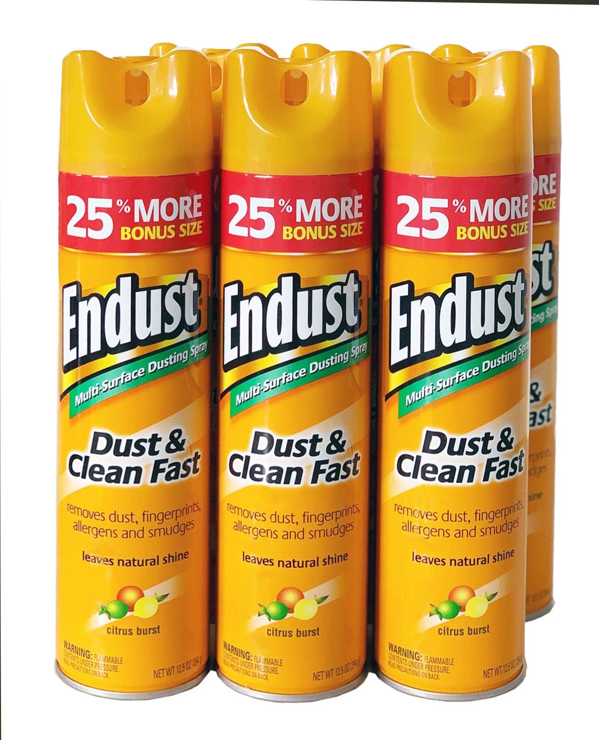 Endust Multi-surface Dusting and Cleaning Spray, Citrus, 6 Count