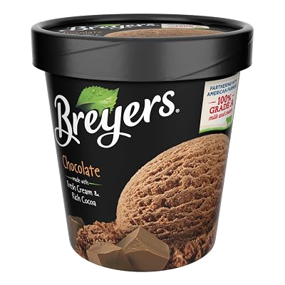 Breyers, All Natural Chocolate Ice Cream, Pint 8 Count