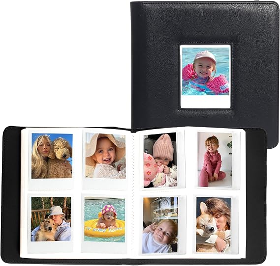 CAIYOULE 288 Pockets Photo Album for Polaroid Fujifilm Instax Wide series | PU Leather Album Book for Polaroid Now/600/I-Type, Wide Film Album for Fuji Instax Wide 400/300/210 4.25x3.4" Photo, Black