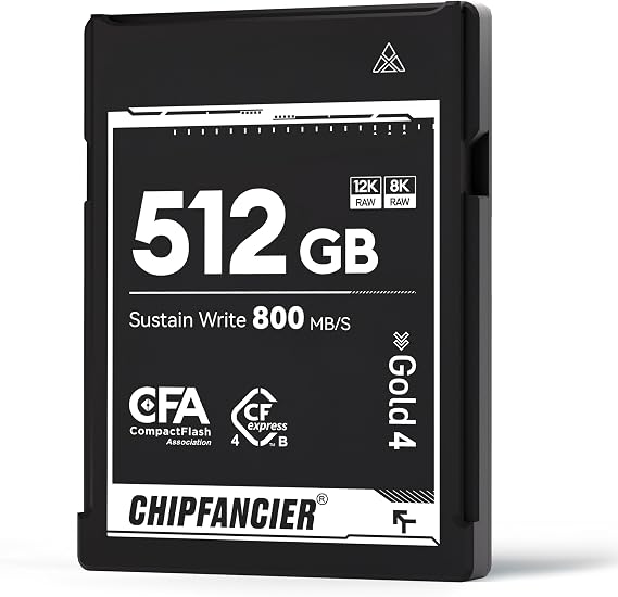 CFexpress 4.0 Type B 512GB Memory Card Up to 3550MB/s Read 1550MB/s Write-Raw 8K Video Recording Black
