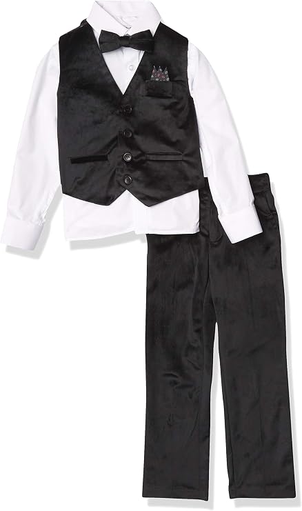 Isaac Mizrahi Boys' 4-piece Velvet Vest Set