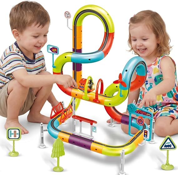 2026 New Magic 3D Electric Train Set for Kids Ages 3-8, 72 PCS