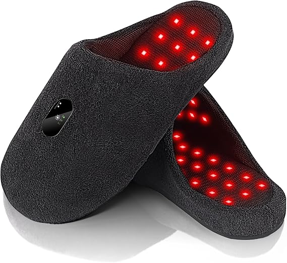 Scienlodic Rechargeable Red Light Therapy for Feet - Red and Blue Light Therapy Device at Home - 460nm & 660nm & 850nm with Pulse Mode for Feet Healthy- 2pcs (Black)