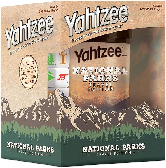 YAHTZEE National Parks Travel Edition | Classic Yahtzee Dice Game with a National Parks Theme | Perfect Travel Game for Families | Celebrate US National Parks Service