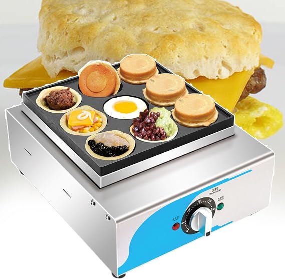 Electric Donut Maker,9PCS 80mm Commercial Electric Doughnut Donut Machine,9 Holes Double-Sided Heating Donut Maker,Non-Stick Doughnut Machine for Restaurant & Home Use