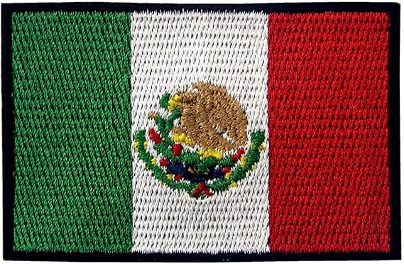 EmbTao Patches Mexico Flag Embroidered Mexican Applique Hook & Loop National Emblem