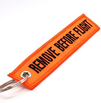Rotary13B1 Remove Before Flight Keychain - NEON Orange/Black