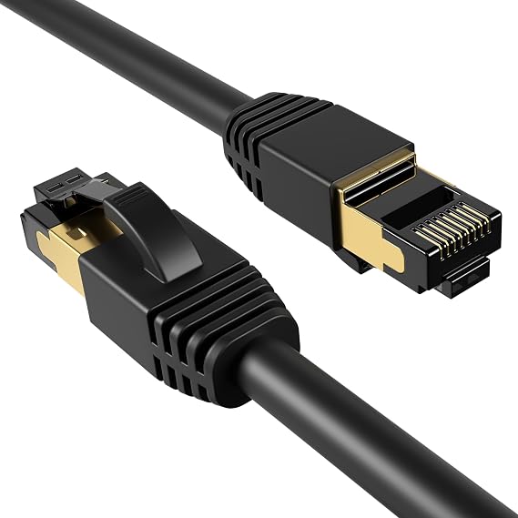 Cables Direct Online Cat8 Black 5FT SFTP Ethernet Patch Cable 40Gbps 2000Mhz Connection 26AWG Shielded Copper RJ45 Backwards Compatible with Cat5, for Cat6, Cat7 for Modems, Routers, Networks