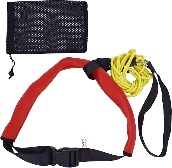 YYST Swimming Bungee Resistance Training Belt Swim Exerciser Tether (One Waist Belt, Bungee Cord, Storage Bag)