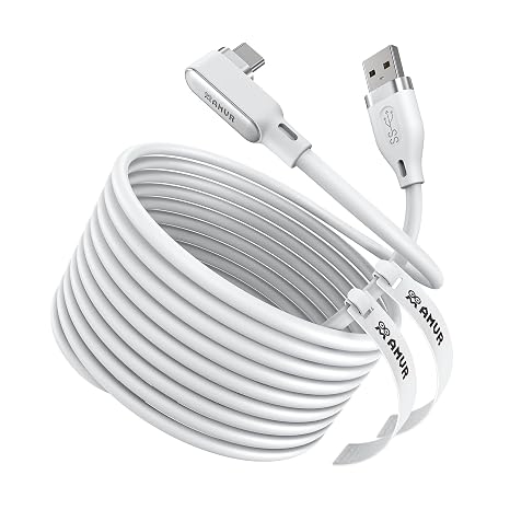 AMVR 16FT(5M) Link Cable Compatible with Meta Quest 3/3s/2/Pro & Pico 4 Series - Max to 5Gbps USB-C Data Line to PC USB 3.0 for PC Gaming & SteamVR Transmission Accessories