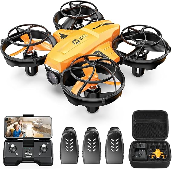 Holy Stone HS420 Mini Drone with 1080P HD FPV Camera for Kids Adults Beginners, Pocket RC Quadcopter with 3 Batteries 1 Carrying Case,Toss to Launch,Gesture Selfie, Altitude Hold, Circle Fly, Orange