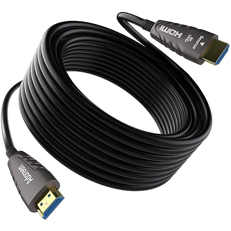 Adoreen 8K Fiber Optic HDMI 2.1 Cable 25 Feet, Active Optical HDMI Cord for 8K@60Hz 4K@120Hz 2K@240Hz Dynamic HDR eARC HDCP2.2&2.3 4:4:4 3D,Compatible PS5/PS4,Ultra HD TV(7.62m)