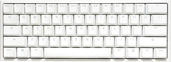 Ducky One 2 Pro Mini White Edition Mechanical Keyboard, RGB LED - Cherry Brown (US) | 60% mechanical gaming keyboard with RGB backlight