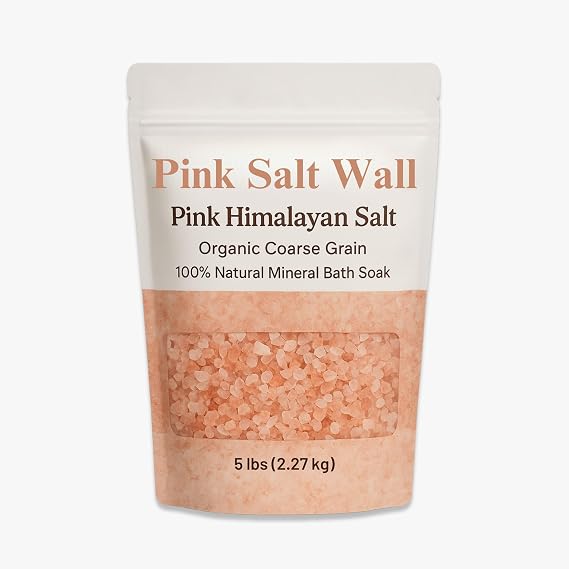 Pink Salt Himalayan Organic for Bath - Coarse Grain, 5 lbs - Natural Mineral Soaking Salt for Relaxation & Skin Care