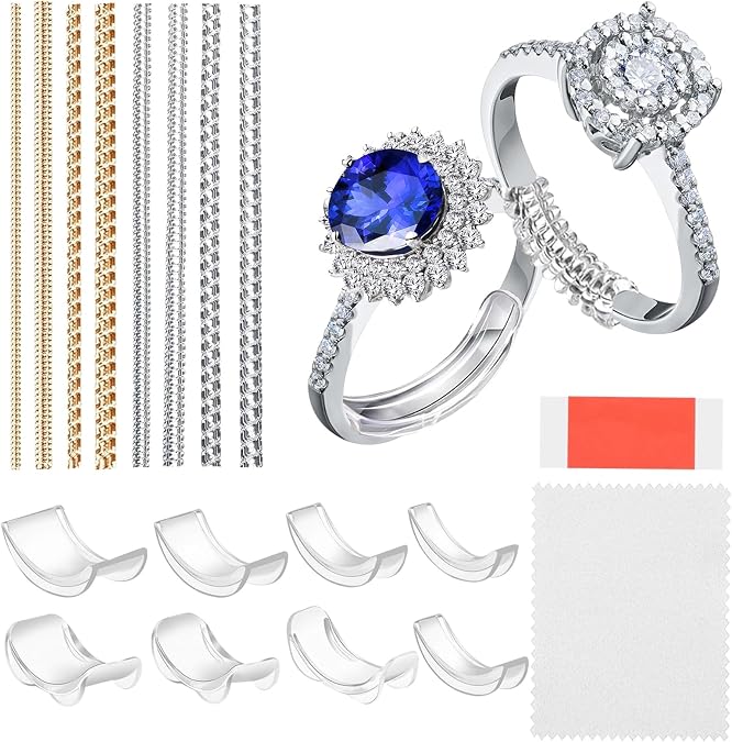 Ring Sizer Adjuster for Loose Rings, 16 Pack, Ring Size Adjuster, Invisible Ring Guards for Women and Men, With self-adhesive, it will never come off