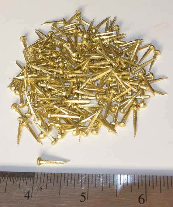 Solid Brass Nails Tacks for Shoes Boots Leather Heels Soles Repairs Replace 2 oz (Oval Head Soling Nails 4/8")