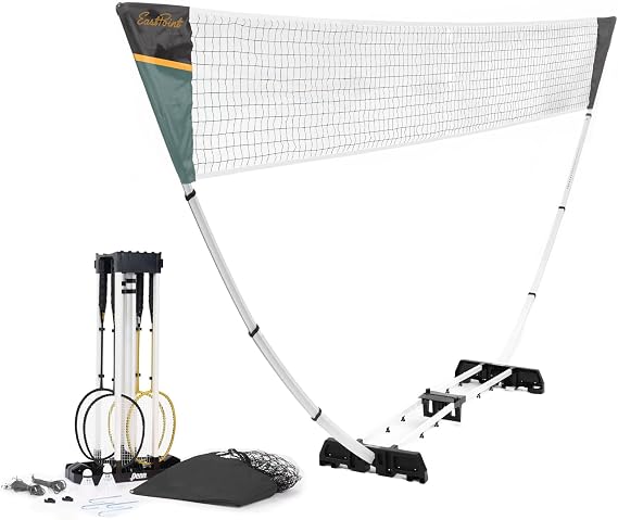 EastPoint Badminton Set, 4 Rackets, 2 Shuttlecocks, 15' Net, Outdoor Games