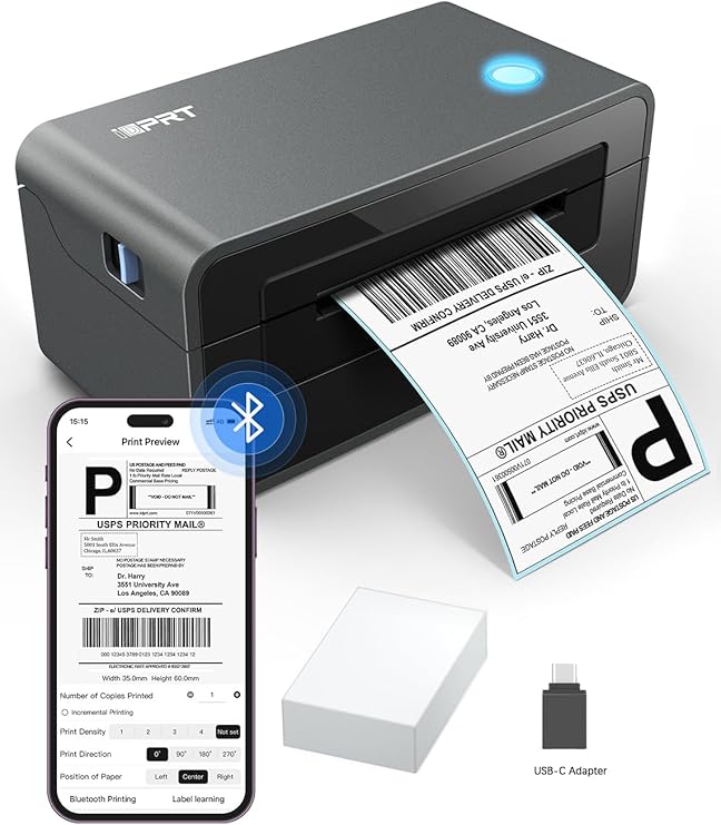 iDPRT Thermal Label Printer 4x6, Shipping Label Printer for Small Business