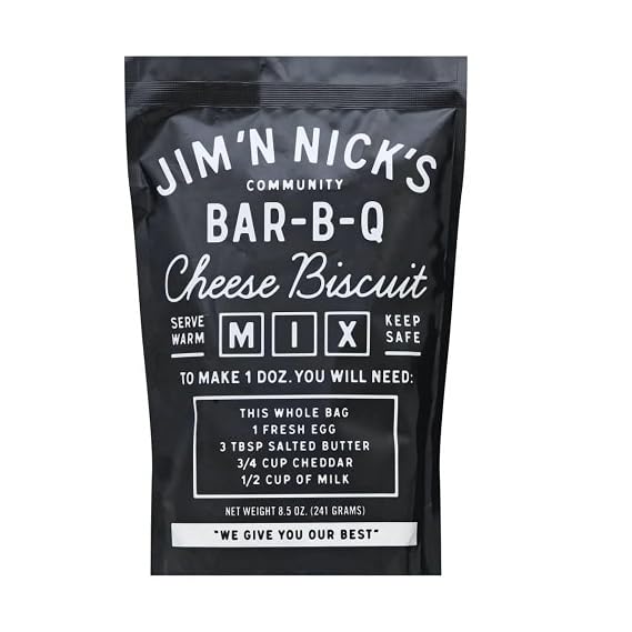 Jim N Nicks World Famous Cheese Biscuits Mix - 8.5 Oz. - A Simple Biscuit Mix for Amazing Cheese Biscuits - Makes 1 Dozen Biscuits