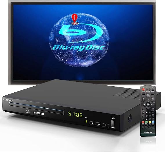 Blu Ray Player for TV,Full HD DVD Player HDMI with Dolby Digital TrueHD/DTS