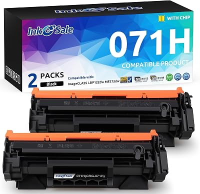 INK E-SALE 071H 071 High Capacity Toner Cartridge Replacement for Canon 071 071H Black Toner use for Canon imageCLASS LBP122dw MF273dw MF275dw MF272dw LBP120 MF270 Printer,2-Pack