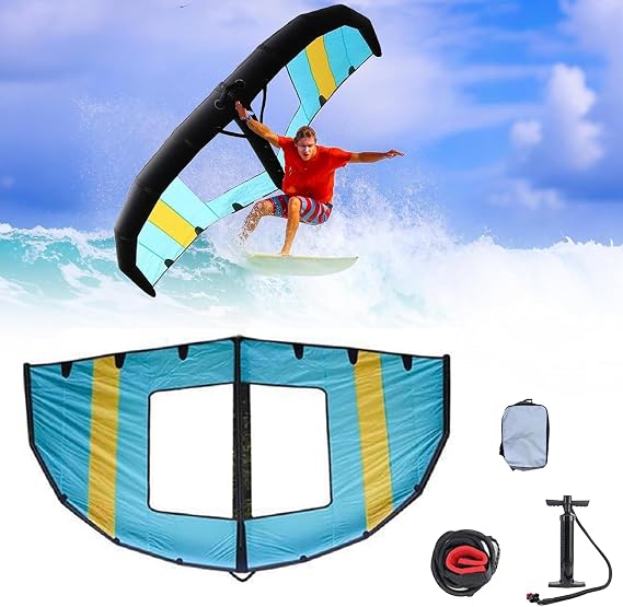 Handheld Wing Foil Inflatable Surfing Wing 4㎡ 5㎡ 6㎡ with Window, Windsurfing Sail Hydrofoil Board, Kite Surfing Equipment for Adults, Water Wings for Kiteboarding and Windsurfing