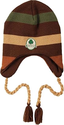 Guinness Mens Striped Beanie Brown