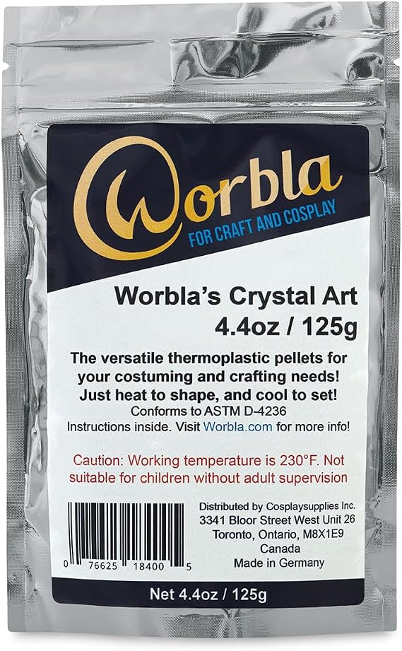 Worbla Crystal Art - Clear Moldable Thermoplastic Pellets 4.4 oz COPLAY Friendly Plastic Beads