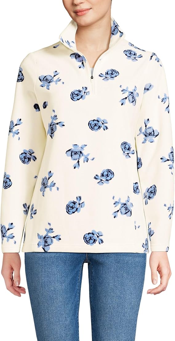 Lands' End Women's Fleece Quarter Zip Pullover