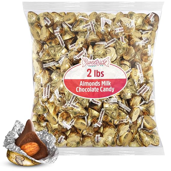 Almond Kisses, Pack of Chocolate Kisses, Bulk, 2 lb