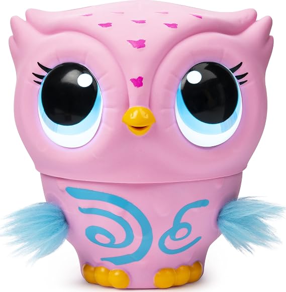 Owleez 6053359 Flying Baby Owl Interactive Toy with Lights and Sounds (Pink), for Kids Aged 6 and Up, Pink