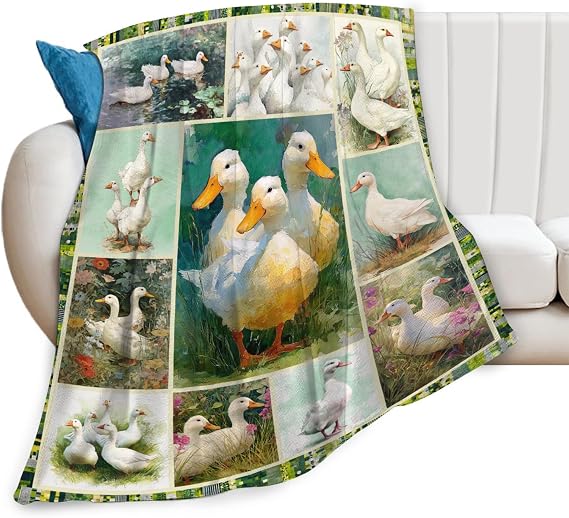 Dynova Duck Blanket Cozy Plush Funny Duck Throw Blankets Fuzzy Flannel Fleece Animal Decor Gifts for Girls Boys Women Men 50"X40"