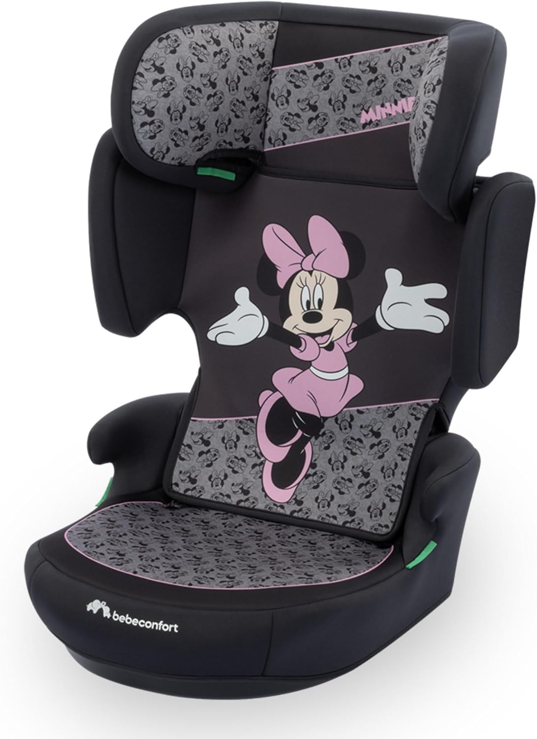 Bebeconfort Disney RoadSafe i-Size, Backrest Booster Car Seat, 3.5-12 Years 100-150cm, Minnie Mouse Car Seat, Foldable & Lightweight, Seat Belt Installation, 14 Headrest Positions, Authentic Minnie