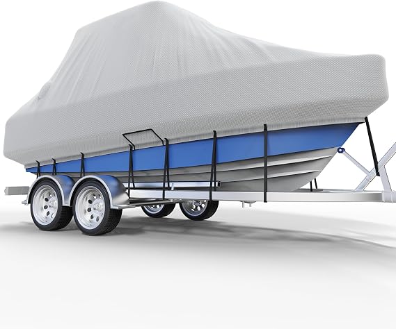 Center Console Boat Cover 24-26ft, Trailerable T-Top/Hard-Top Boat Cover, Heavy Duty Marine Grade Oxford Waterproof Boat Covers