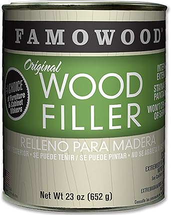 FamoWood Professional Wood Filler - Walnut - 1 Pint