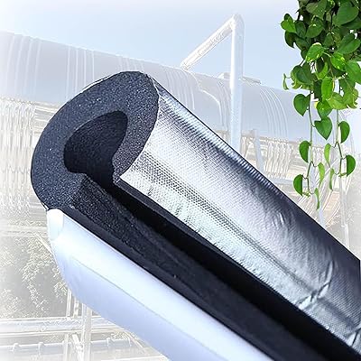 KAnduo Pipe Insulation Foam Tube - Outdoor Water Pipe Insulation, Antifreeze Aluminum Foam Heat Insulation Pipe, ID 34 - 8, 3.12ft Color: Black, Material: Polyethylene, Thickness: 0.79