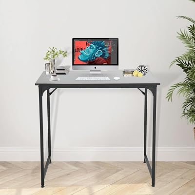 32 Inch Computer Table Desk, Small Office Table for Modern Simple Style, Writing Desk for Home Office Kids Student Teacher Bedroom, Black