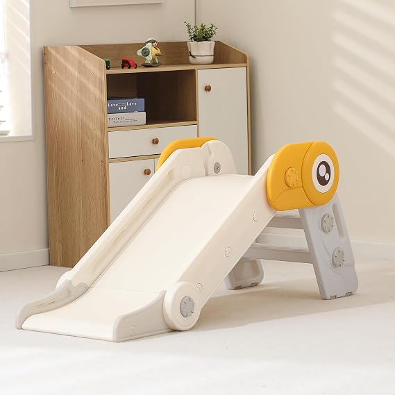 Kids Folding Slide is Suitable for 1-3 Year Old Children in Indoor and Outdoor playgrounds. Easy to Assemble Independent Slide Climbers(Grey)