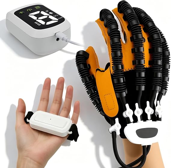 Rehabilitation Robot Gloves, Finger Function Rehabilitation Trainer, Fingers Strength Training Gloves, Recovery Exercise Massager for Cerebral Palsy Arthritis Stroke Hemiplegia Patient