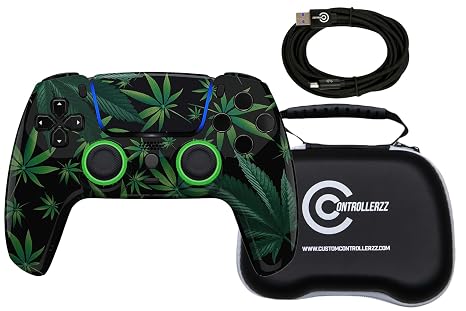 Custom Controllerzz Weeds Controller Bundle Includes Weeds Custom Wireless Controller for PS5, PC & Braided USB-C Cable & Universal Protective Case