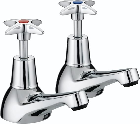 Bristan VAX 3/4 C 5412 Cross Top Bath Taps - Chrome Plated